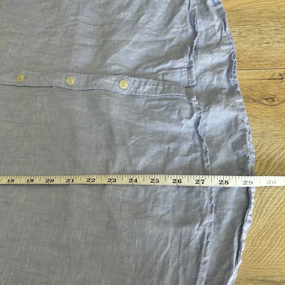 J. Crew Relaxed Fit Short Sleeve Baird McNutt Irish Linen Shirt Blue XXL AY665 - Picture 11 of 12